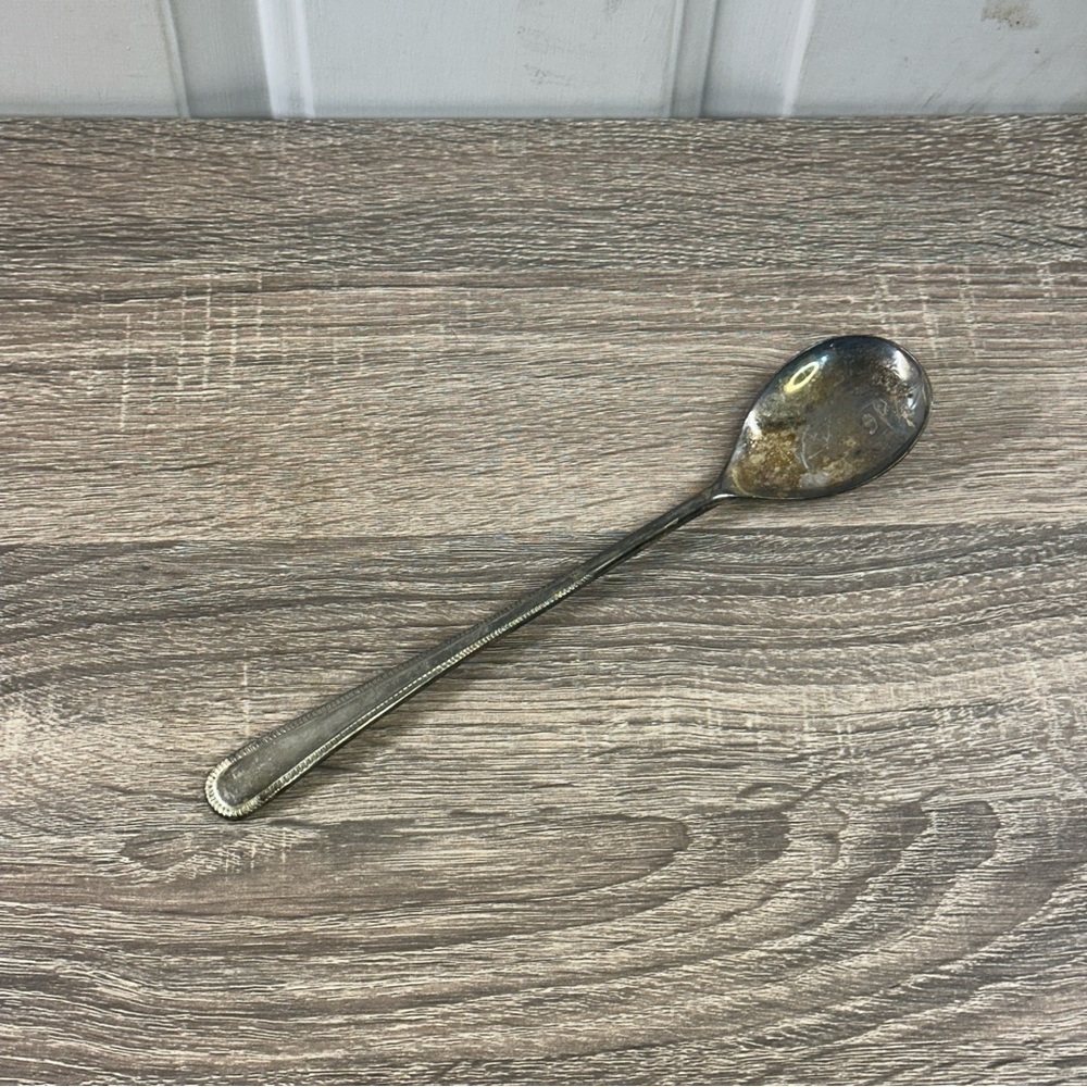 BRAMA EP ON ZINC ENGLAND SALAD SPOON SILVER PLATE FLATWARE 9‎ 3/4''